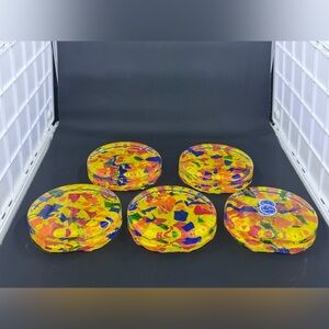 5x Handmade Glass Coasters - San Antonio - Garcia Art Glass